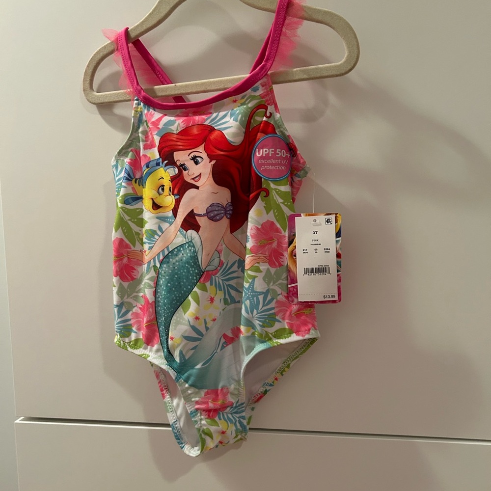 NWT Disney Ariel Kids Swimsuit - 3T - Picture 5 of 7